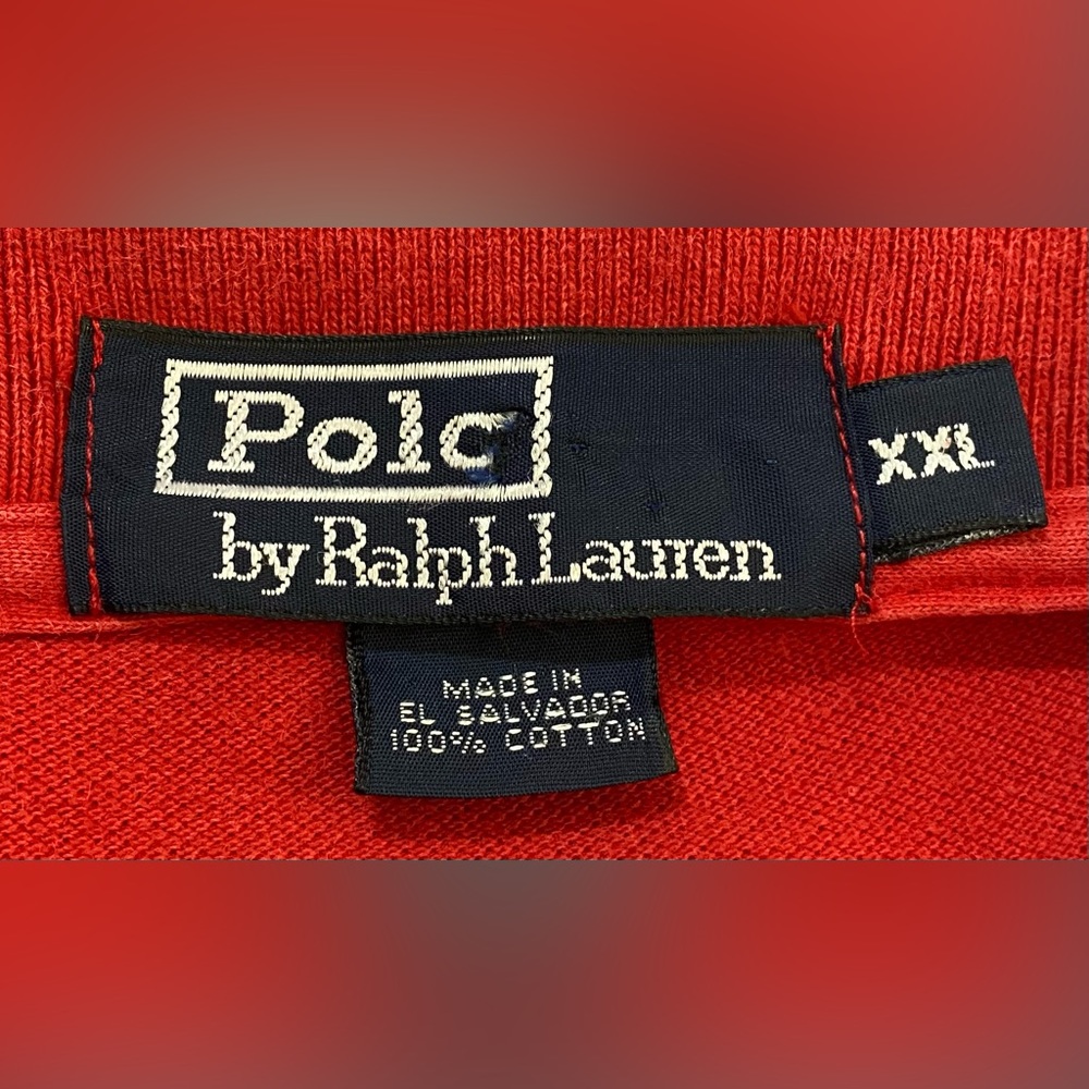 Polo by Ralph Lauren Mens XXL Red Golf Shirt Classic Preppy Fall 90s Minimalism - Picture 7 of 10